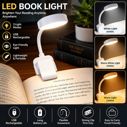 Led usb rechargeable clamp - rechargeable,