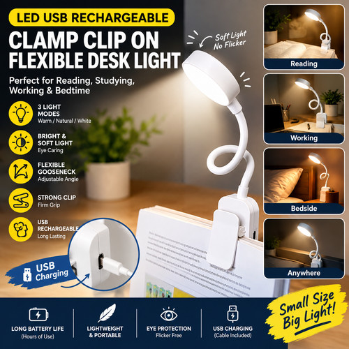 Mini clip book lamp led - clip,