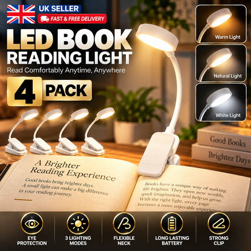 Led book light clip - book, on