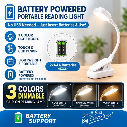 Book light led clip reading - book,