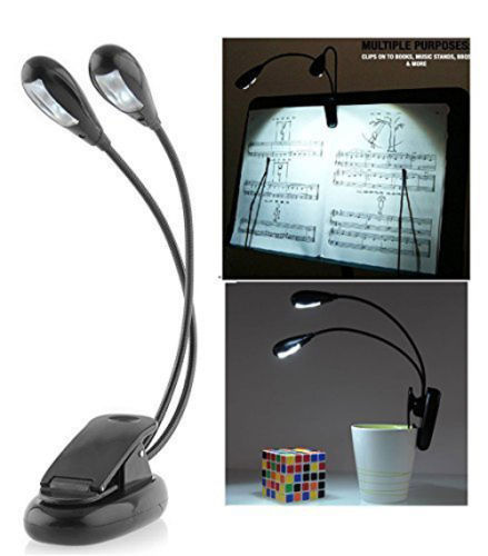 Dual arms clip led lamp - dual, on