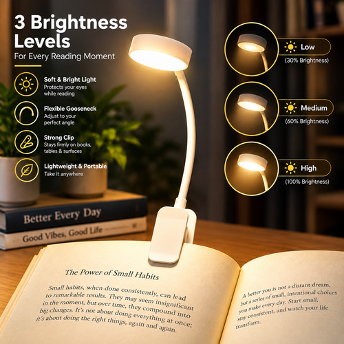 Led book light clip - led,