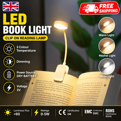 Book light led clip - book,