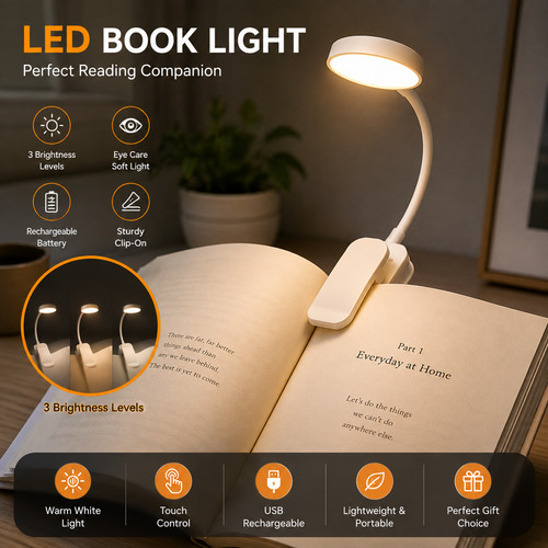 Book light led - book, clip-on