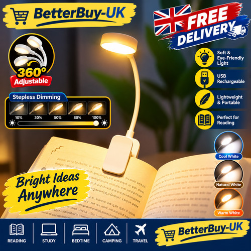 Book light led clip reading - book, clip-on
